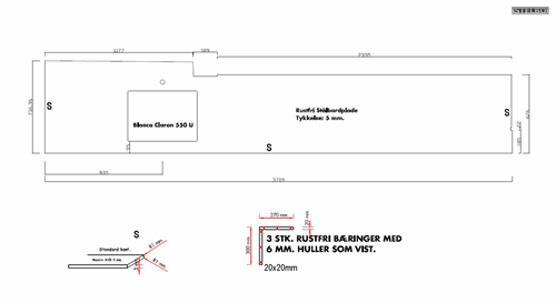 20170223 Specialfremstillet Køkkenbordplade i 5mm massivstål